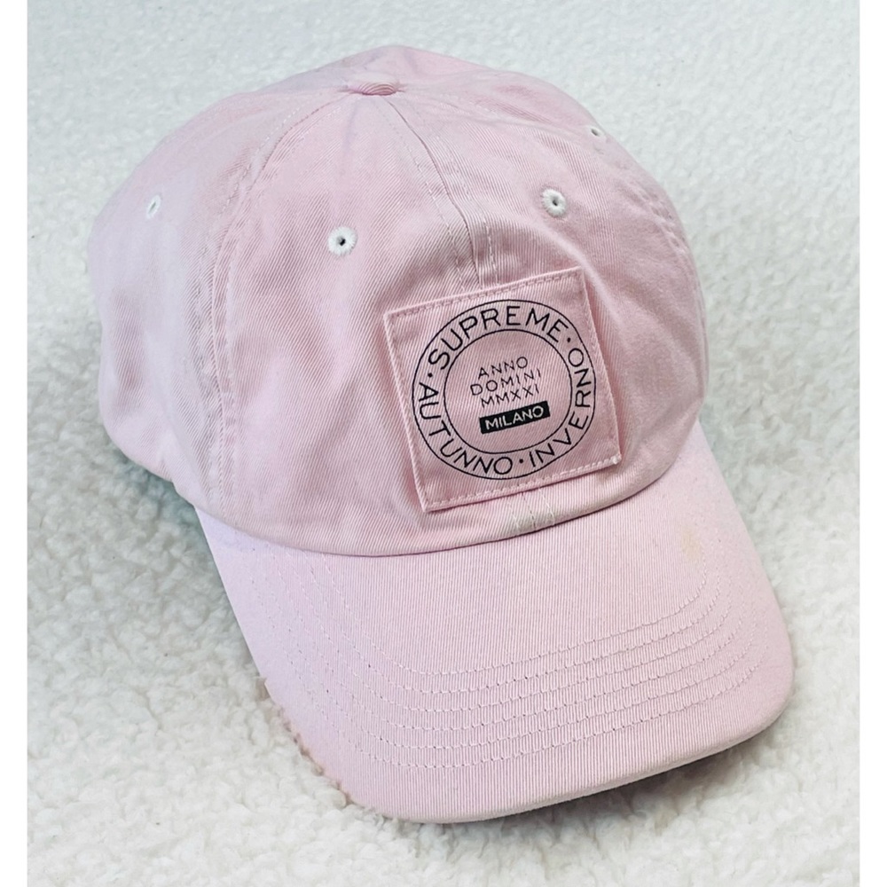 SUPREME • Milano Patch 6-Panel Baby Pink Baseball Cap - Picture 3 of 16